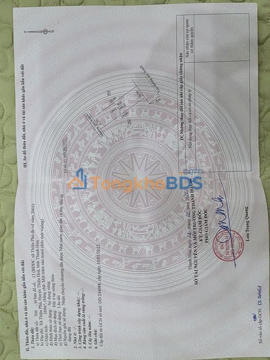 Bán đất Vĩnh Điện, Yên Định, Thanh Hóa - 169m² Hướng Đông Nam - Giá 1.56 Tỷ