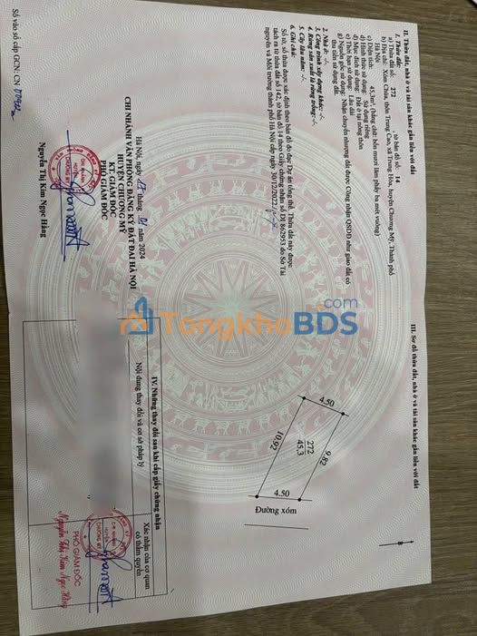 Đất thổ cư Trung Hòa Chương Mỹ 45,3m² 1 tỷ - Sổ đỏ