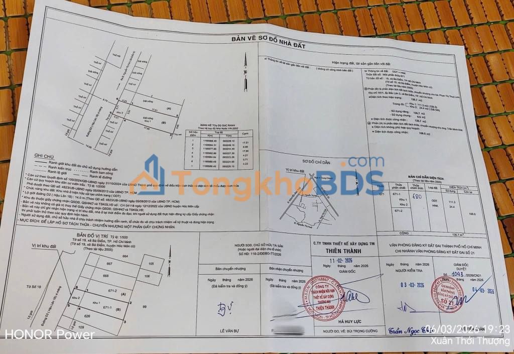 Đất nền Nguyễn Thị Hai Bà Điểm 135,7m² 4,95 tỷ - Sổ đỏ chính chủ