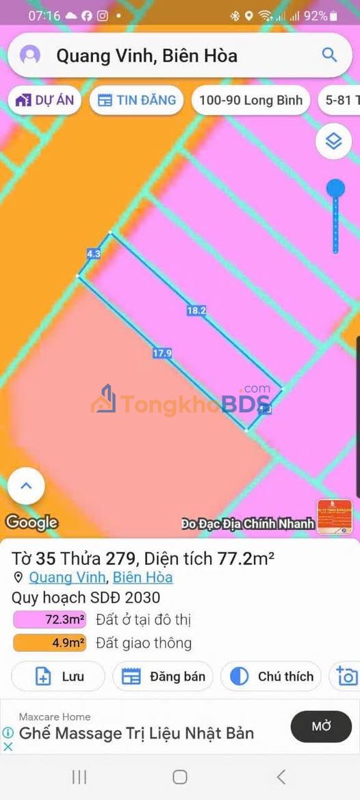 Đất nền Quang Trung Biên Hòa 77m² 4,8 tỷ - Sổ đỏ chính chủ