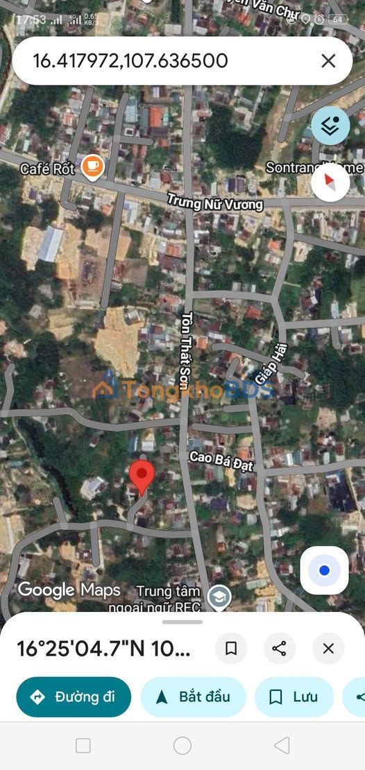 Đất nền Tôn Thất Sơn Huế 250m² 1.75 tỷ - Sổ đỏ chính chủ