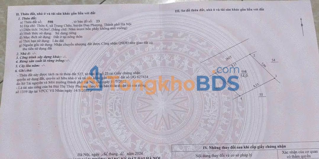 Đất nền Liên Minh Đan Phượng 54m² 2.5 tỷ - Giá tốt hiếm có