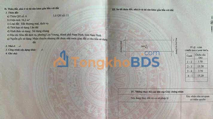 Đất Trần Duệ Tông Nam Định 56m² 2 tỷ - Đường ô tô