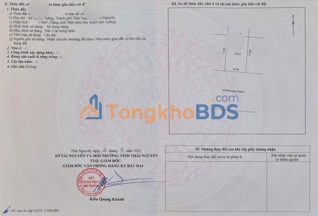 Đất nền Bắc Sơn Thái Nguyên 170m² 510 triệu - Chính chủ bán gấp