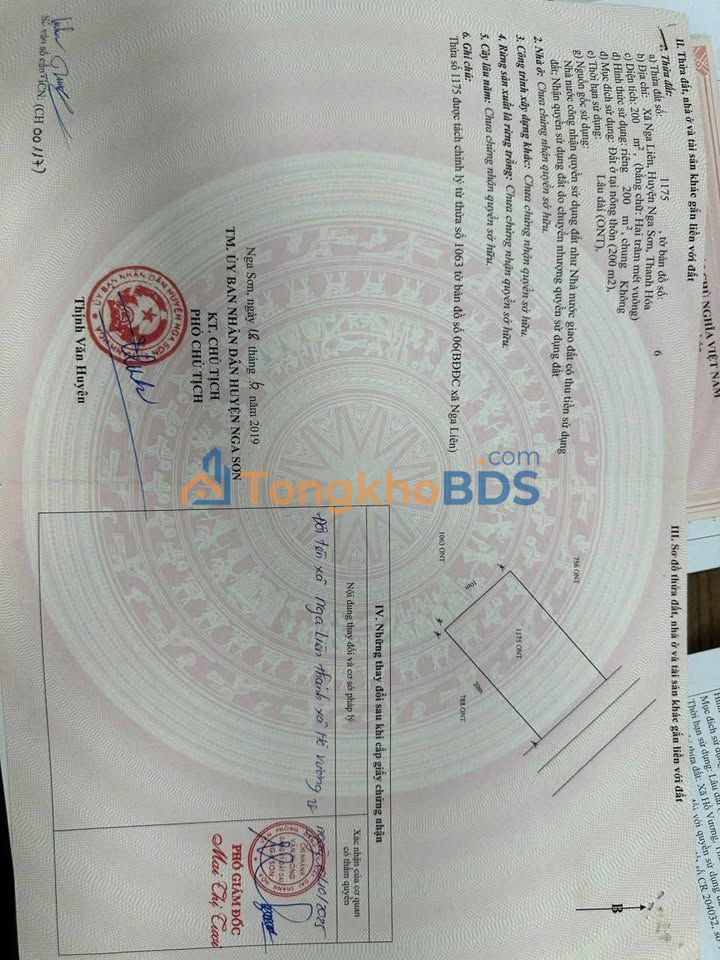 Đất thổ cư Nga Liên 200m² giá 2 tỷ - Sổ đỏ chính chủ