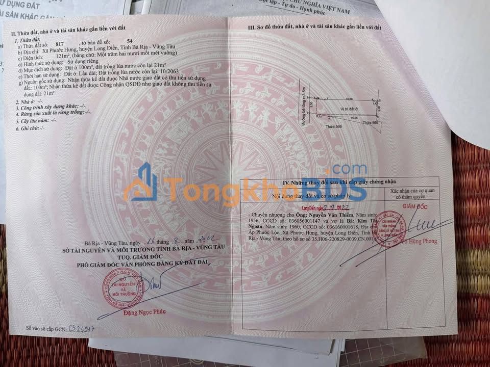 Đất Thanh Xuân Phước Hưng 110m² 1.9 tỷ - Thổ cư 100%