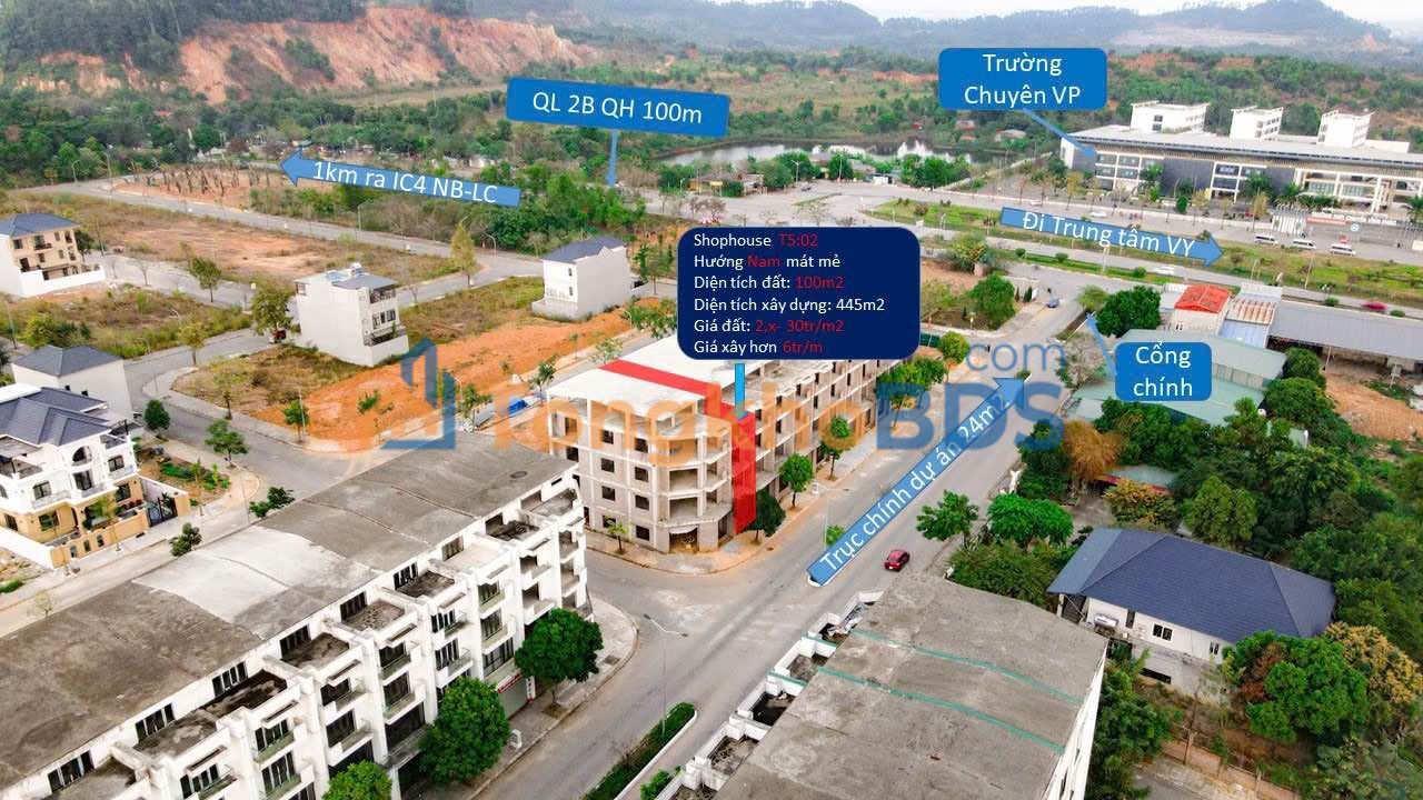 Shophouse Park Hill Vĩnh Yên 100m² 2-3 tỷ - Đầu tư sinh lời