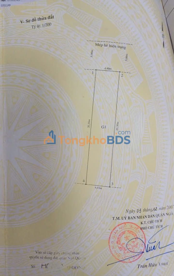 Đất nền Lê Thánh Tông Ngô Quyền 89m² 14.952 tỷ - Sổ đỏ chính chủ