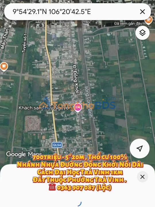 Đất nền Trà Vinh 100m² 700 triệu - Sổ đỏ chính chủ