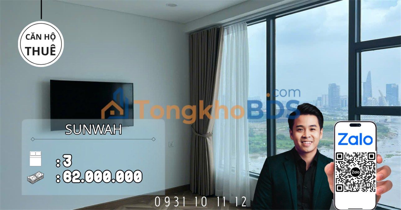 Căn hộ Sunwah Q1 125m² 62tr/tháng – View Bitexco