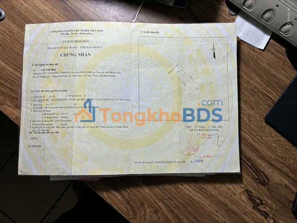 Đất nền Nha Trang Phú Trung 161m² 4.186 tỷ - Sổ đỏ chính chủ