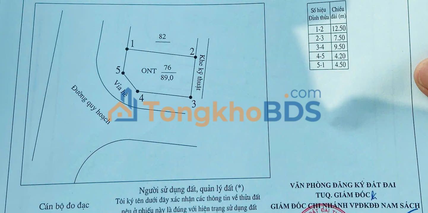 Đất Hồng Phong Nam Sách 89m² giá thỏa thuận - Tiềm năng tăng giá