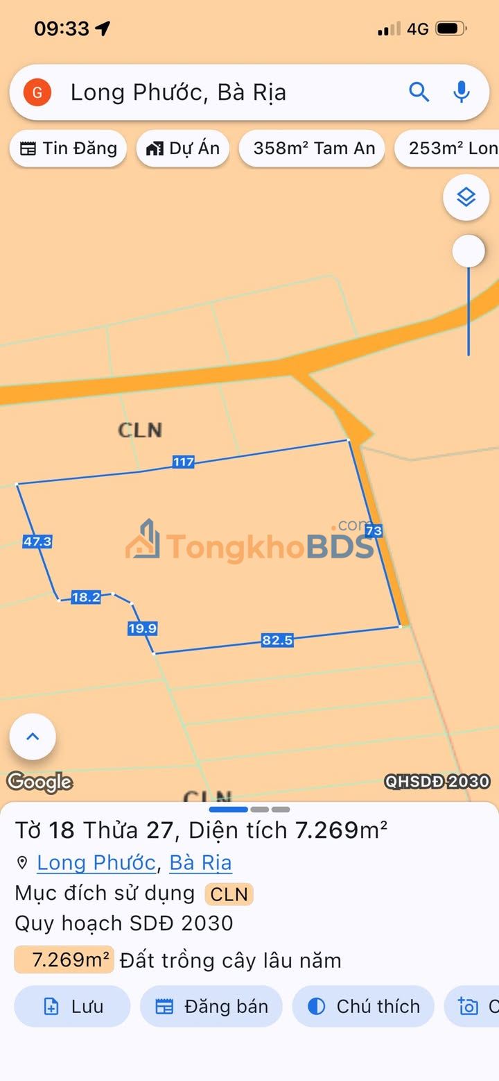 Đất nền Long Phước BRVT 2.592m² 10.8 tỷ - Sổ đỏ sẵn