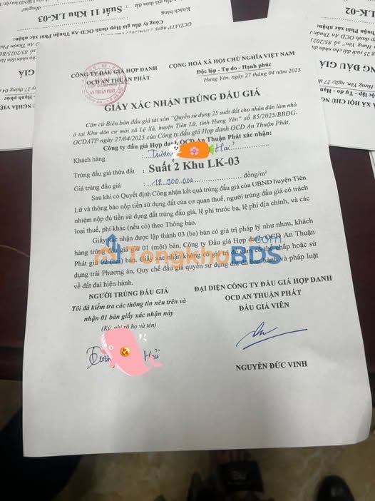 Đất Nền Lệ Xá, Tiên Lữ, Hưng Yên - Sổ Đỏ Riêng, Giá Đầu Tư 1.55 Tỷ