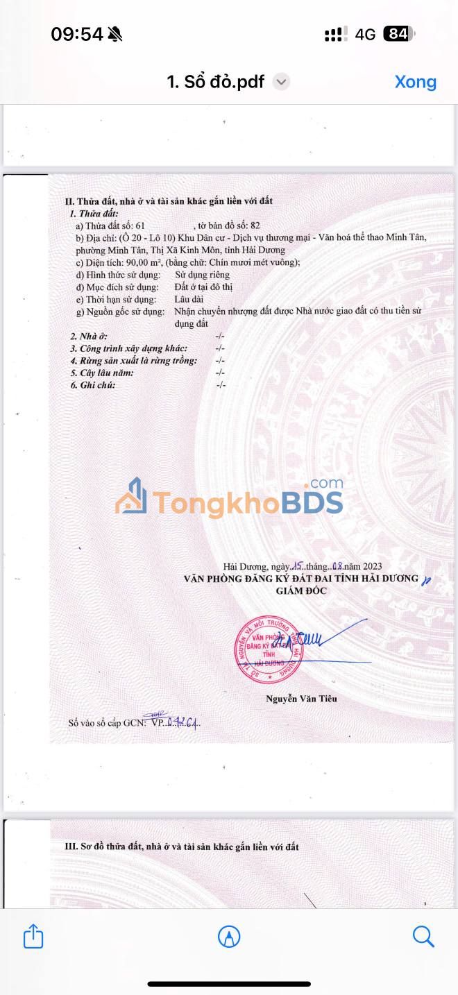 Đất KĐT Đức Dương Minh Tân 90m² 1 tỷ - Đường to ô tô