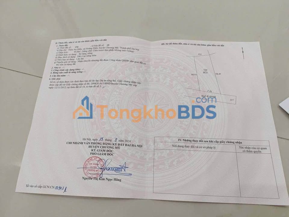 Đất Hoàng Diệu Chương Mỹ 95m² 2.2 tỷ - Đường to ô tô