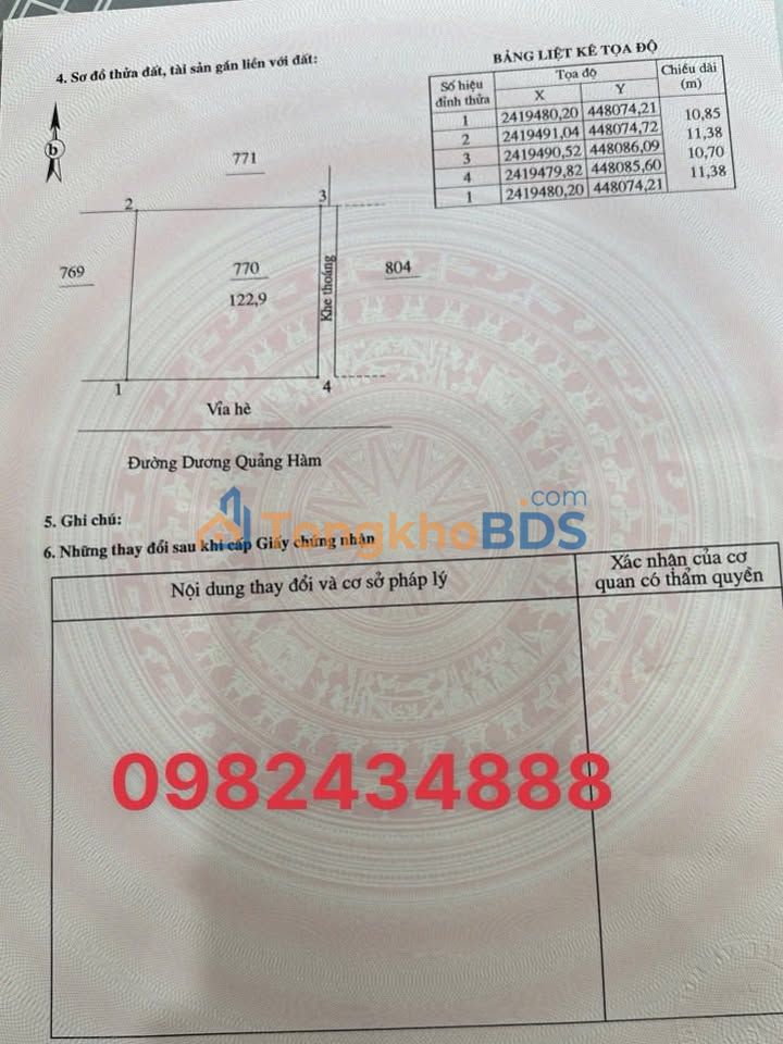 Đất Dương Quảng Hàm 122m² 4 tỷ - Sổ đỏ chính chủ