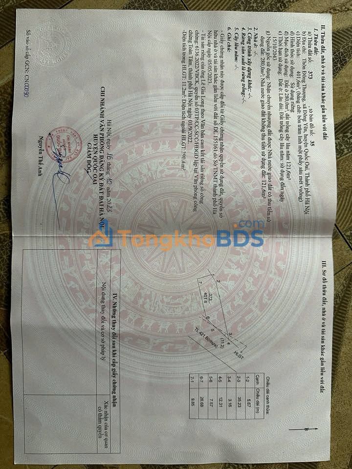 Đất nền TL421b Phú Cát 401m² 802 triệu - Giá đầu tư tốt