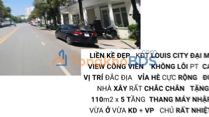 Townhouse Louis City Đại Mỗ 110m² - Vỉa hè rộng, KD