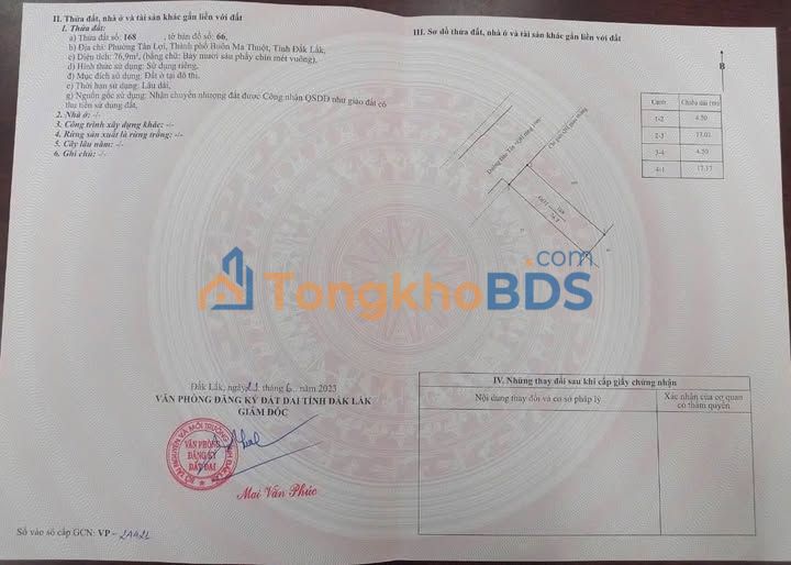 Nhà mặt tiền Đào Tấn Buôn Ma Thuột 77m² 5.55 tỷ - Chính chủ bán