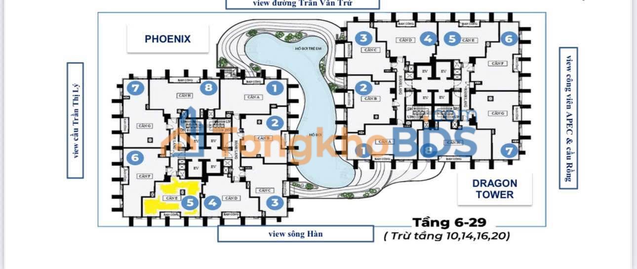 Căn hộ Landmark Đà Nẵng 56m² 8.2 tỷ - View đẹp sông Hàn