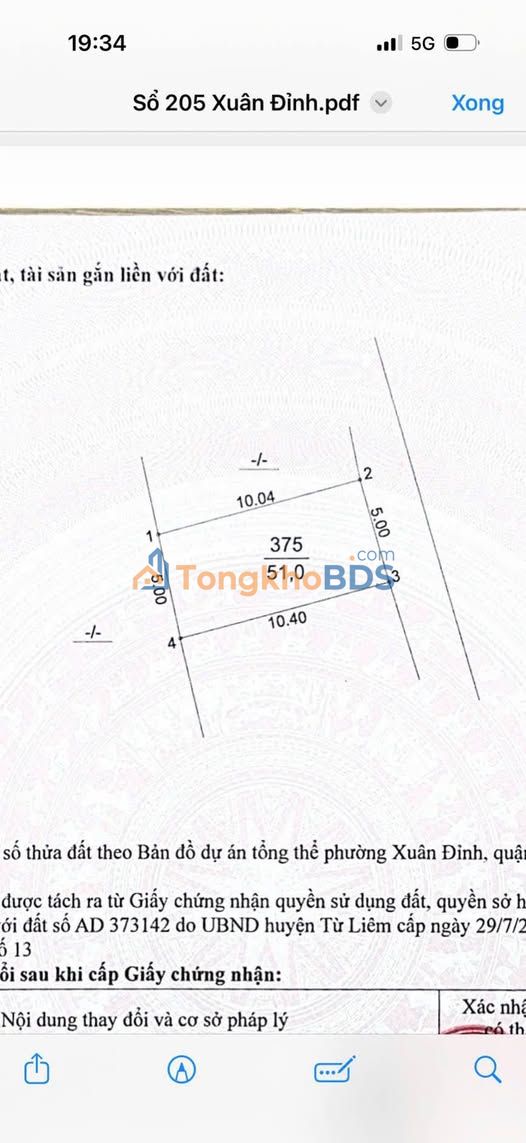 Đất nền Xuân Đỉnh 51m² 11 tỷ - Sổ đỏ chính chủ