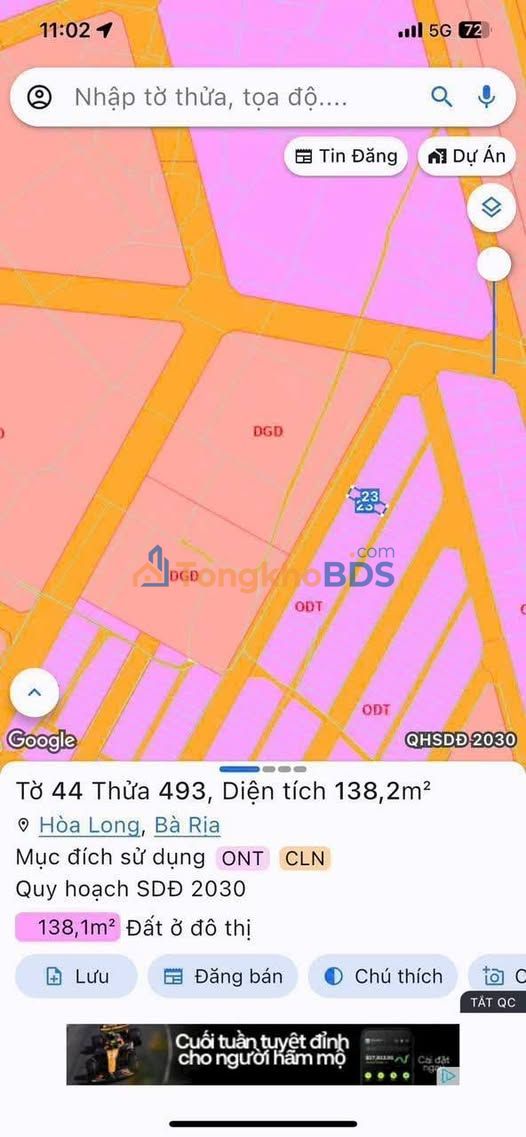 Đất thổ cư 105m² Phường Tam Long, Quận 12 - Sổ hồng sẵn, Giá 2.6 tỷ