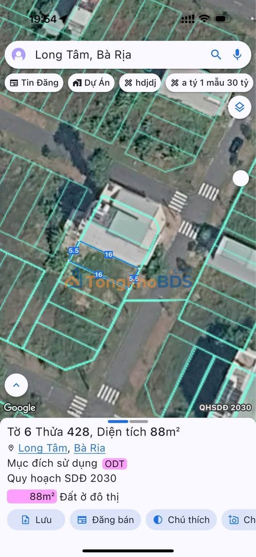 Đất Barimex Long Tâm 88m² 2.55 tỷ - Đất thổ cư 100%