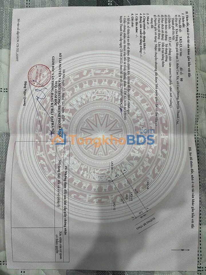 Đất nền Dân Hòa Thanh Oai 84m² 5.845 tỷ - Đường ô tô vào tận