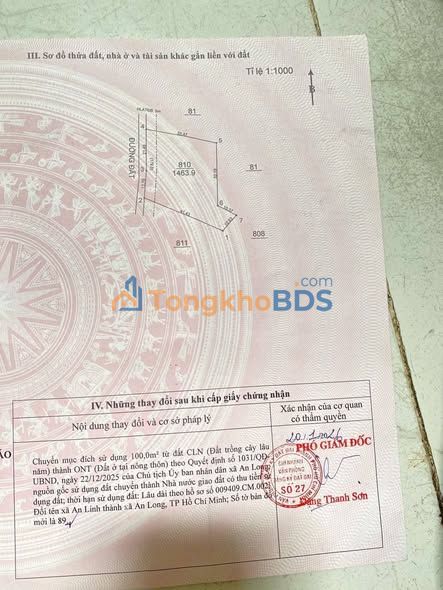 Bán Đất 1460m² An Linh, Phú Giáo, Bình Dương - Sổ Hồng 100m² Thổ Cư