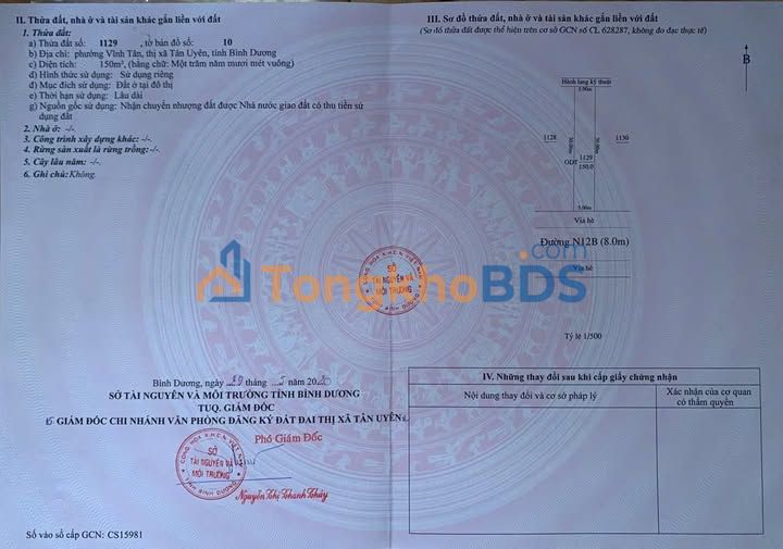 Đất Vĩnh Lộc B Bình Chánh 150m² - Sổ hồng TC 100%, Giá 2.25 Tỷ