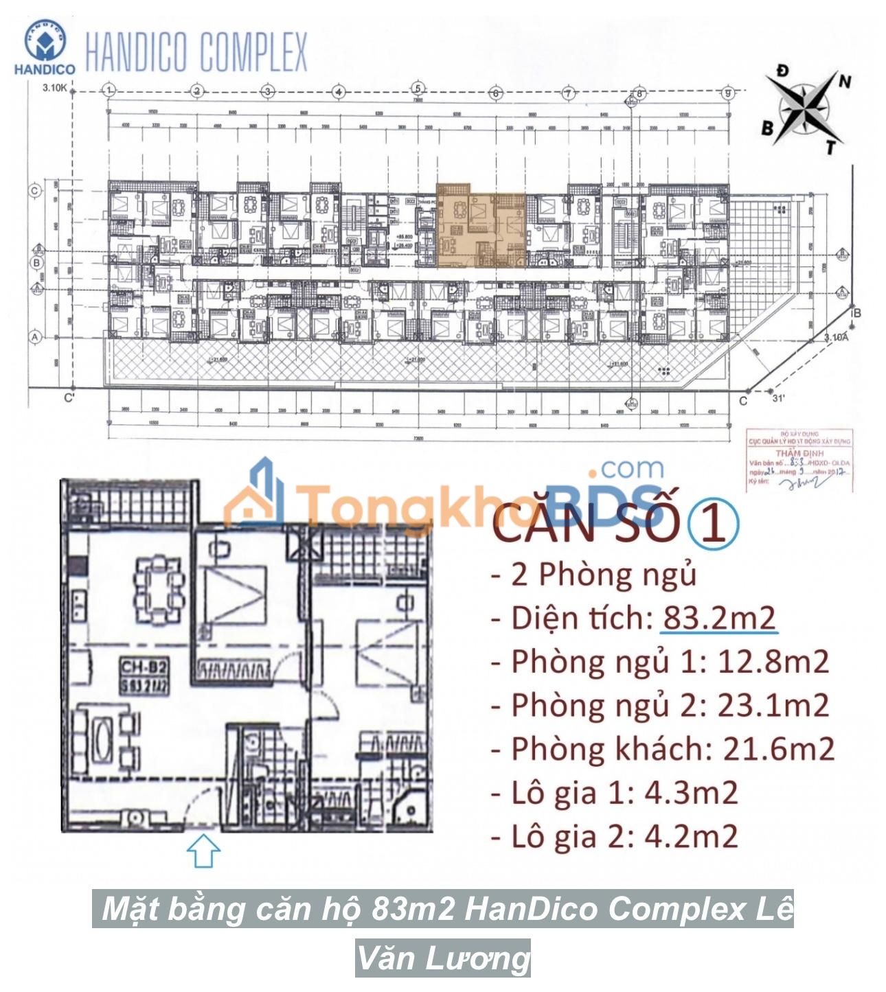 Căn hộ Handico Complex Thanh Xuân 85m² 9.4 tỷ - View đẹp