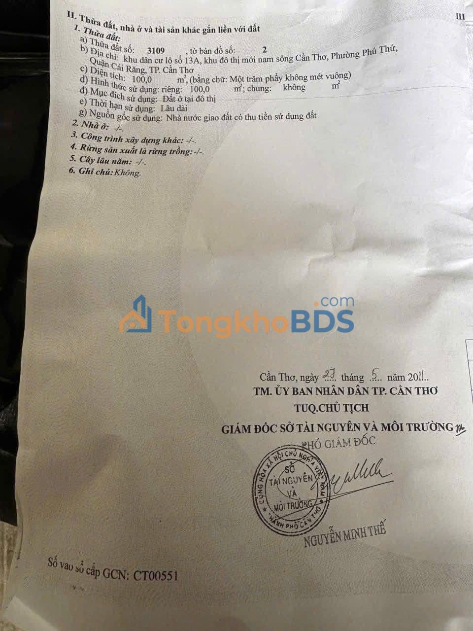 Đất nền Hưng Phú Cần Thơ 100m² 1.75 tỷ - Pháp lý rõ ràng