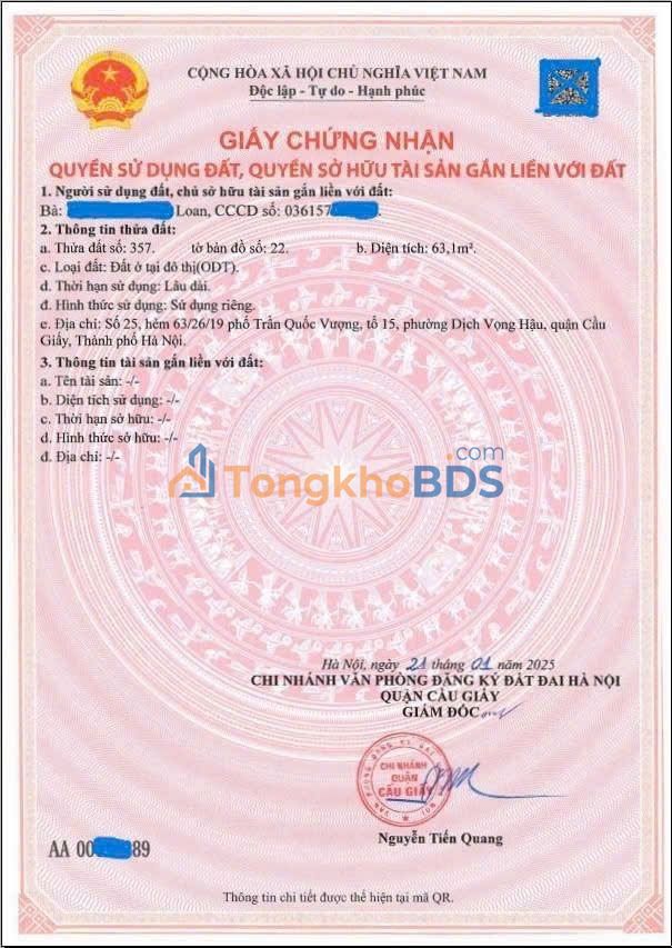 Nhà riêng Cầu Giấy 64m² 11.9 tỷ - Chính chủ tặng nhà