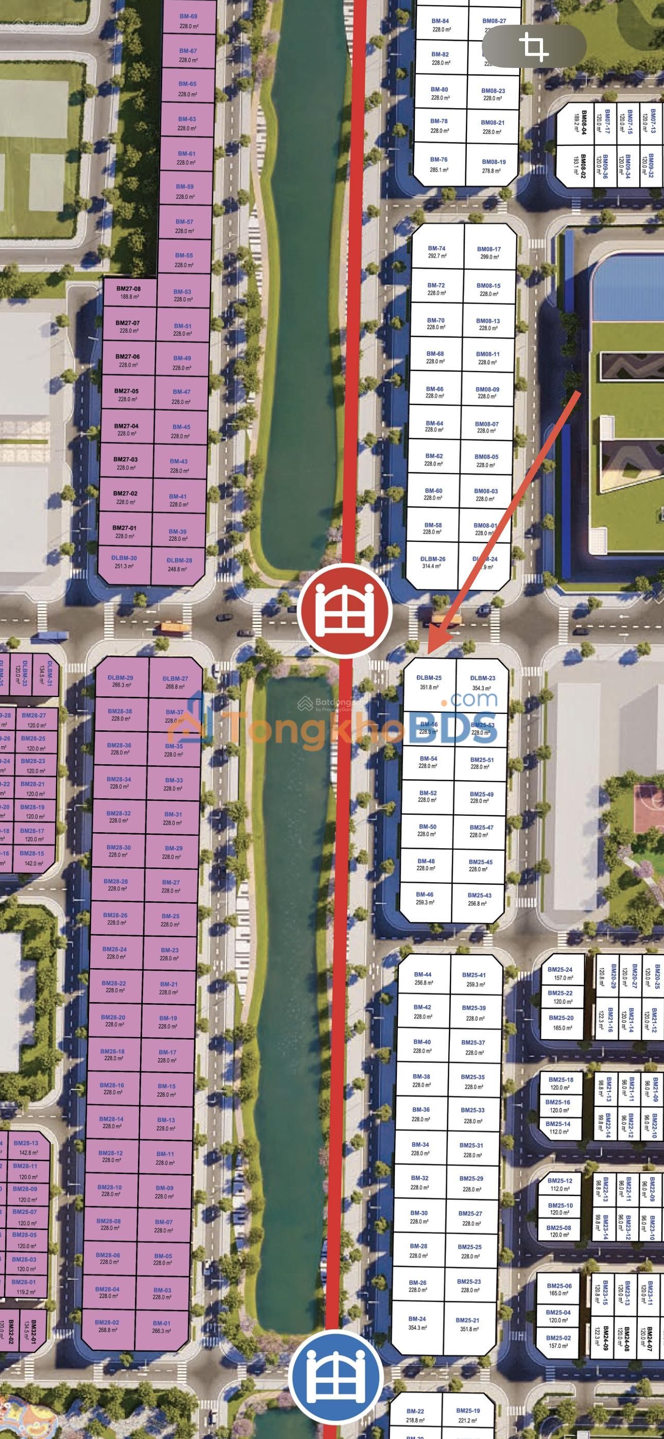 Biệt thự Đơn Lập Góc 352m² ĐLBM-25 Vinhomes Đan Phượng - Độc bản