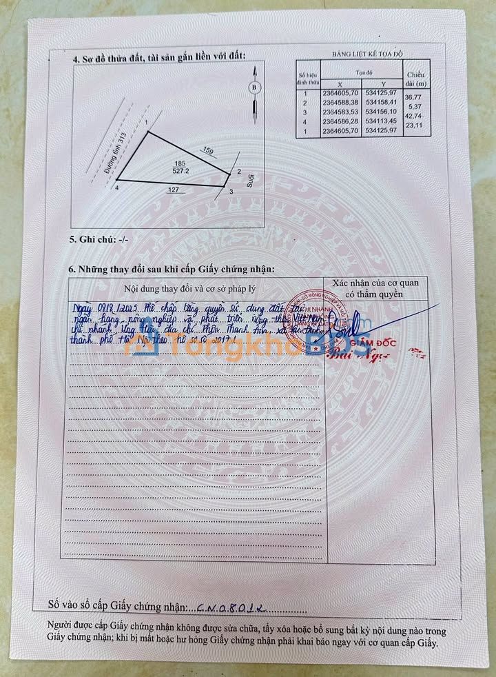 Nhà 2 Tầng Hương Lung Cẩm Khê - 527m² Bám Tỉnh Lộ 313 - Giá Tốt