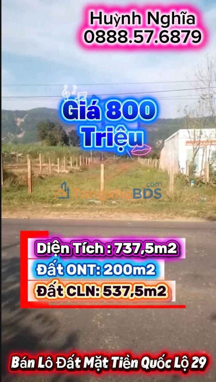 Đất nền Sông Hinh 737m² 800 triệu - Đường to ô tô