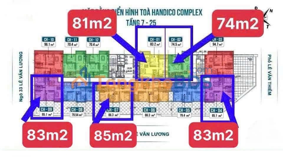 Căn hộ Handico 33 Lê Văn Lương 80m² - View thoáng, sẵn sàng vào ở