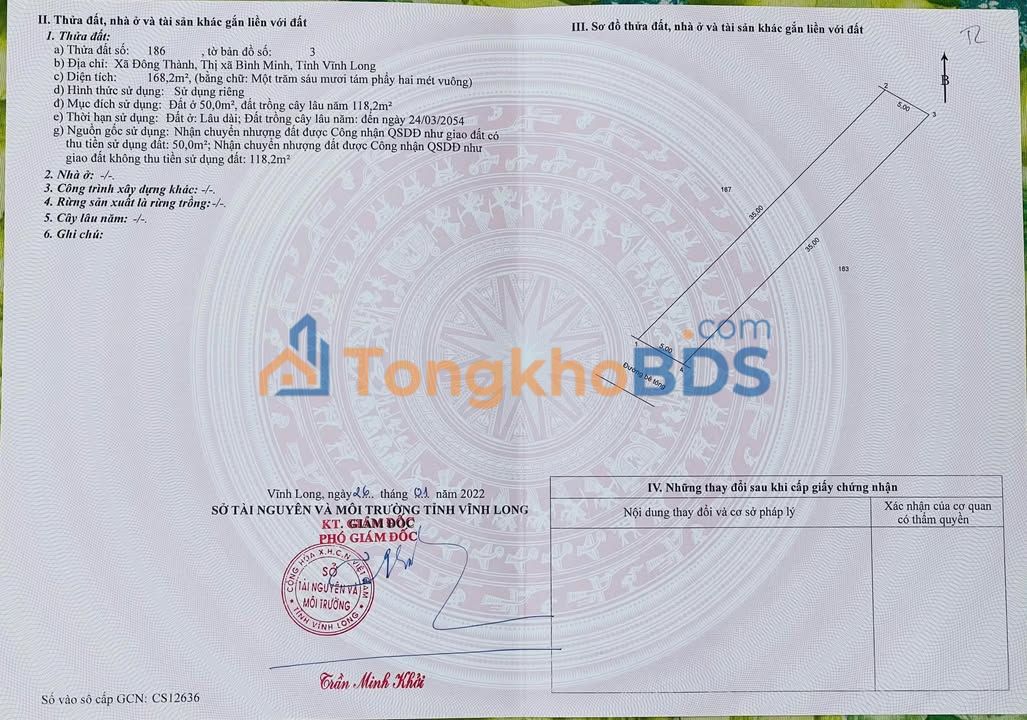 Đất Đông Thành Vĩnh Long 168m² 400tr - Sổ đỏ chính chủ