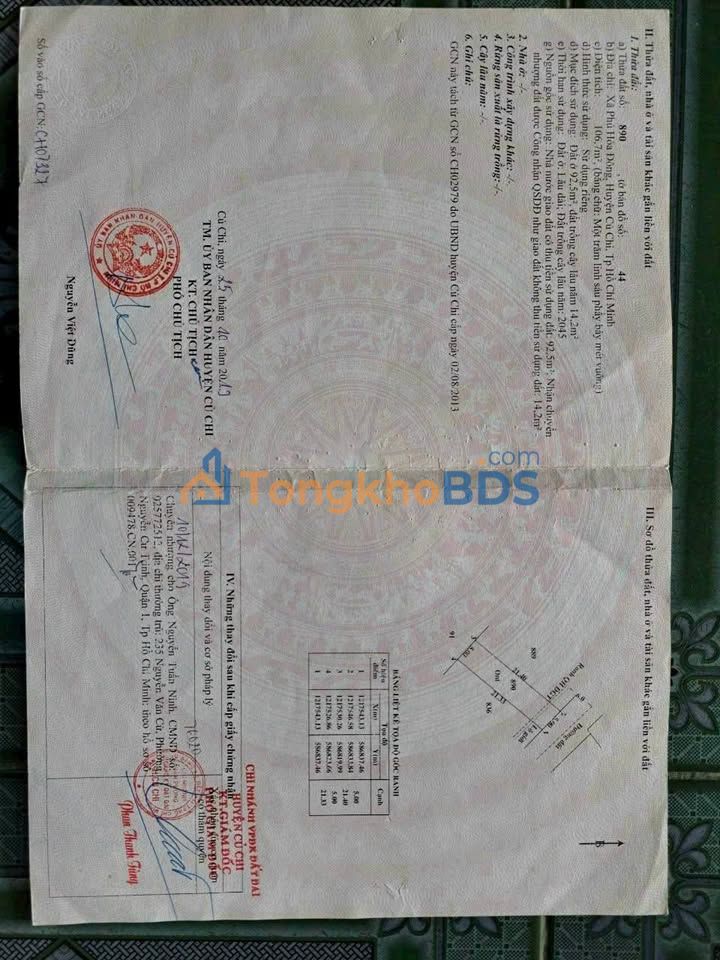 Đất Nguyễn Thị Nê, Phú Hòa Đông 110m² 1,5 tỷ - Sổ đỏ chính chủ