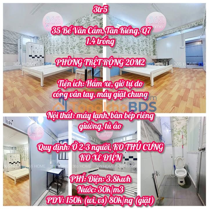 Phòng trọ Bế Văn Cẩm Q7 20m² 3.5 triệu - Giá tốt hiếm có