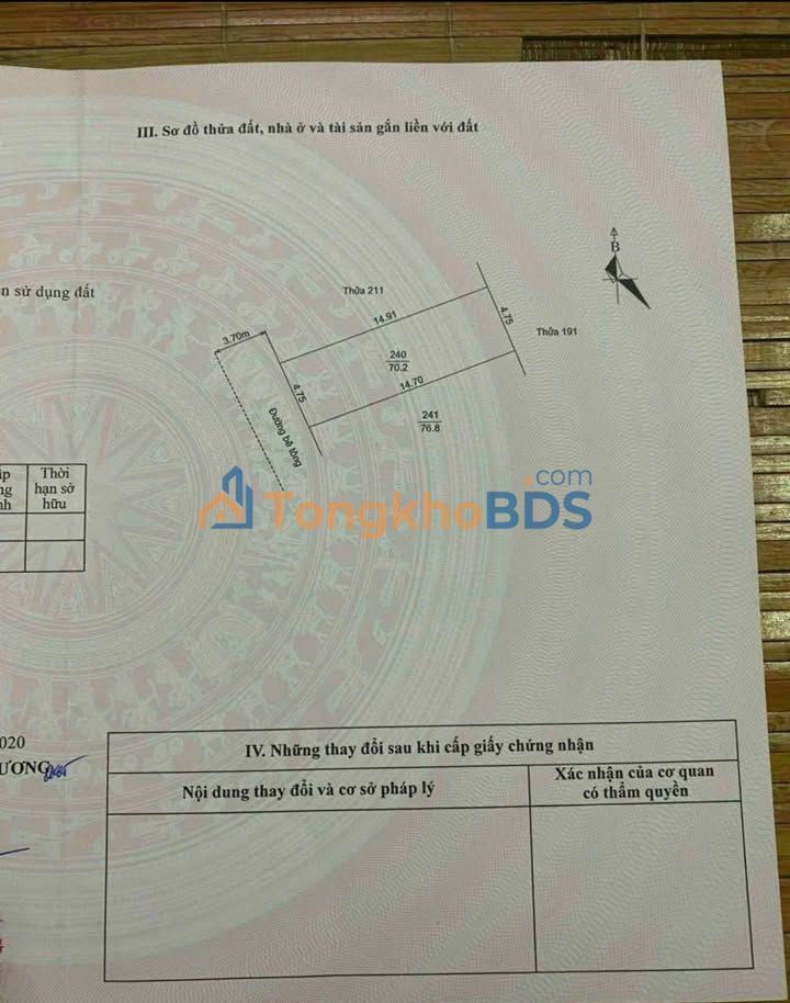 Đất nền Tứ Minh, Hải Dương 70.2m² - Hướng Tây, Ngõ Thông Ô Tô