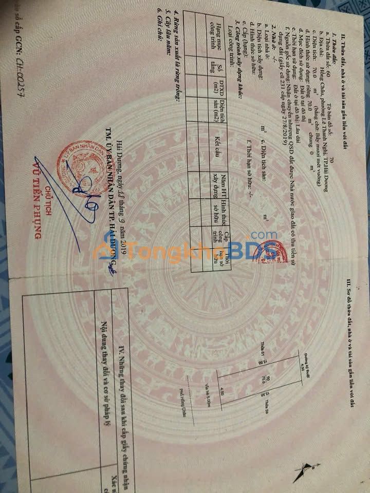 Đất Mặt Phố Hồng Châu - 69.75m² - Sổ Hồng - Giá 5.5 Tỷ