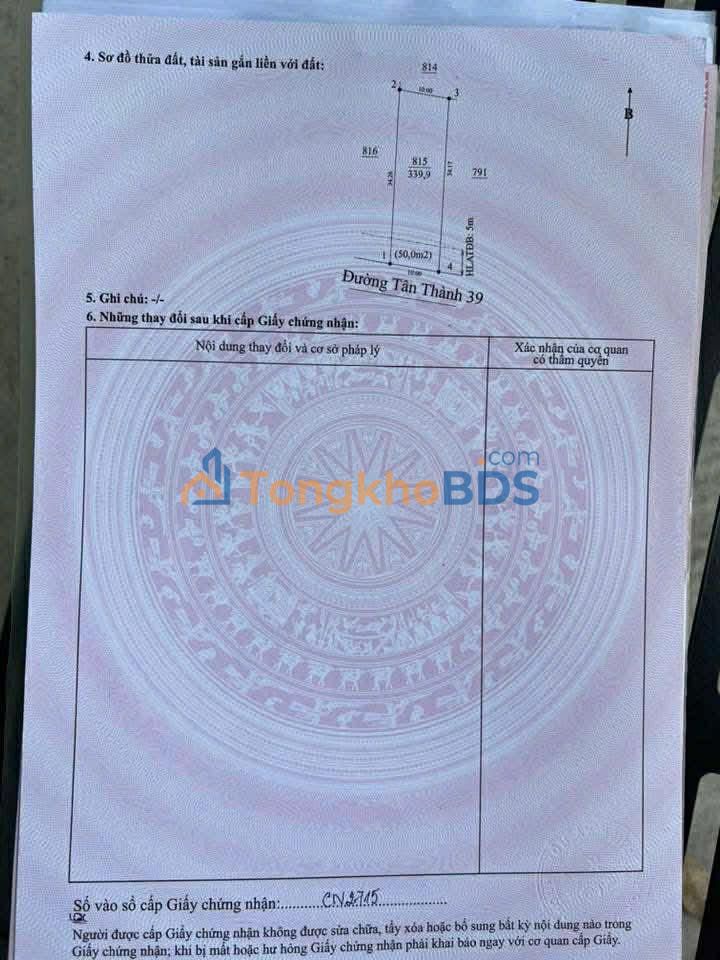 Bán Đất Thổ Cư Tân Thành, Tân Uyên - 341m² - Giá 2.1 Tỷ