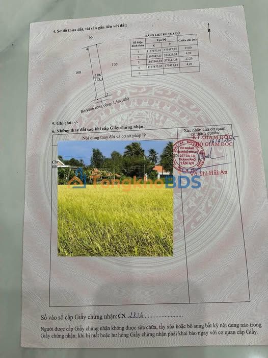 Đất nền Phường 5 Tân An 113m² 400tr - Sổ đỏ chính chủ