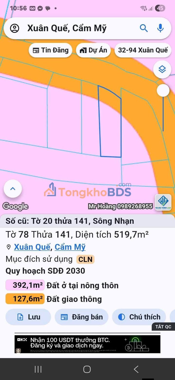 Đất nền Xuân Quế 520m² giá thỏa thuận - Sổ đỏ chính chủ