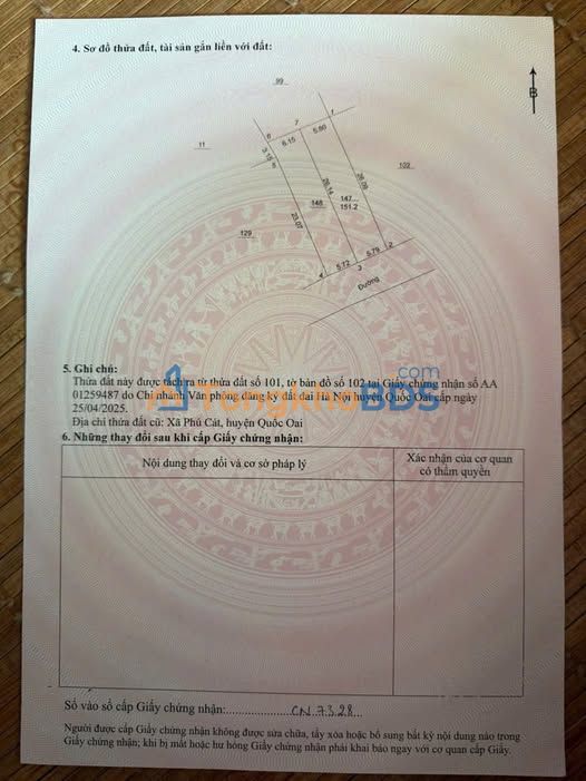 Đất nền Thổ Cư 151m² Thôn 2 Phú Cát, Tam Nông - Sổ Đỏ Sẵn Sàng