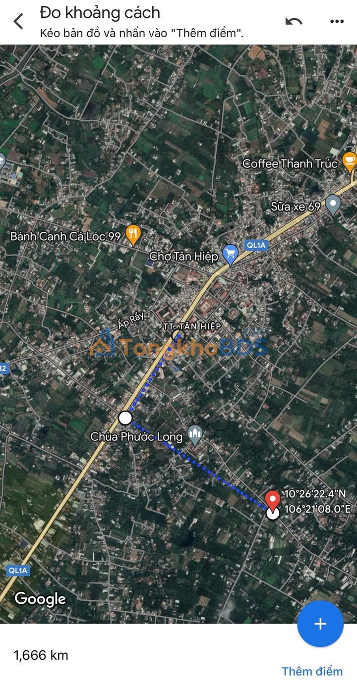 Bán Đất 192m² Mặt Tiền 5m Tại Lương Hoà Lạc, Tiền Giang - Sổ Đỏ Full Thổ Cư