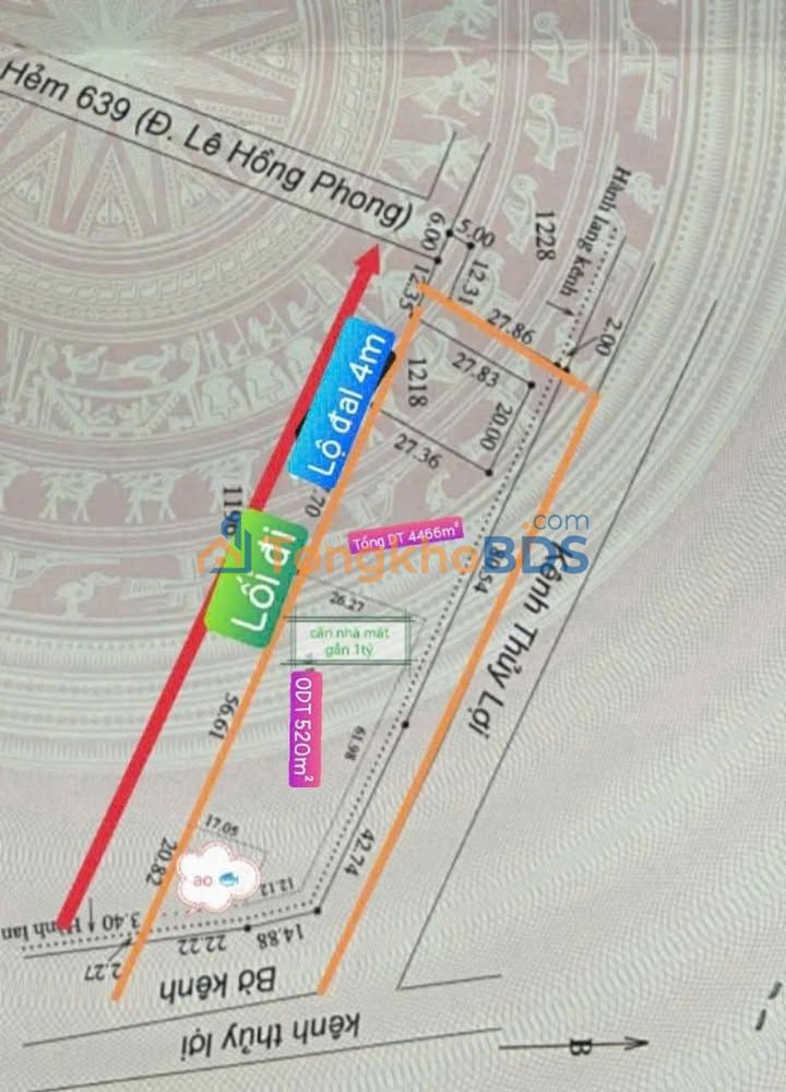 Đất nền Phú Lợi Cần Thơ 4.466m² 18 tỷ - Đường to ô tô