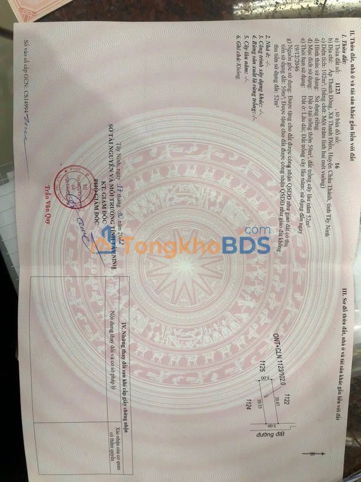 Bán Đất Nền Thanh Điền, Tây Ninh - 2 Lô Liền Kề 100m² Giá Chỉ 299 Triệu